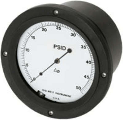 Mid-West Differential Pressure Bourdon Tube Type Gauge and Switch, Model 109